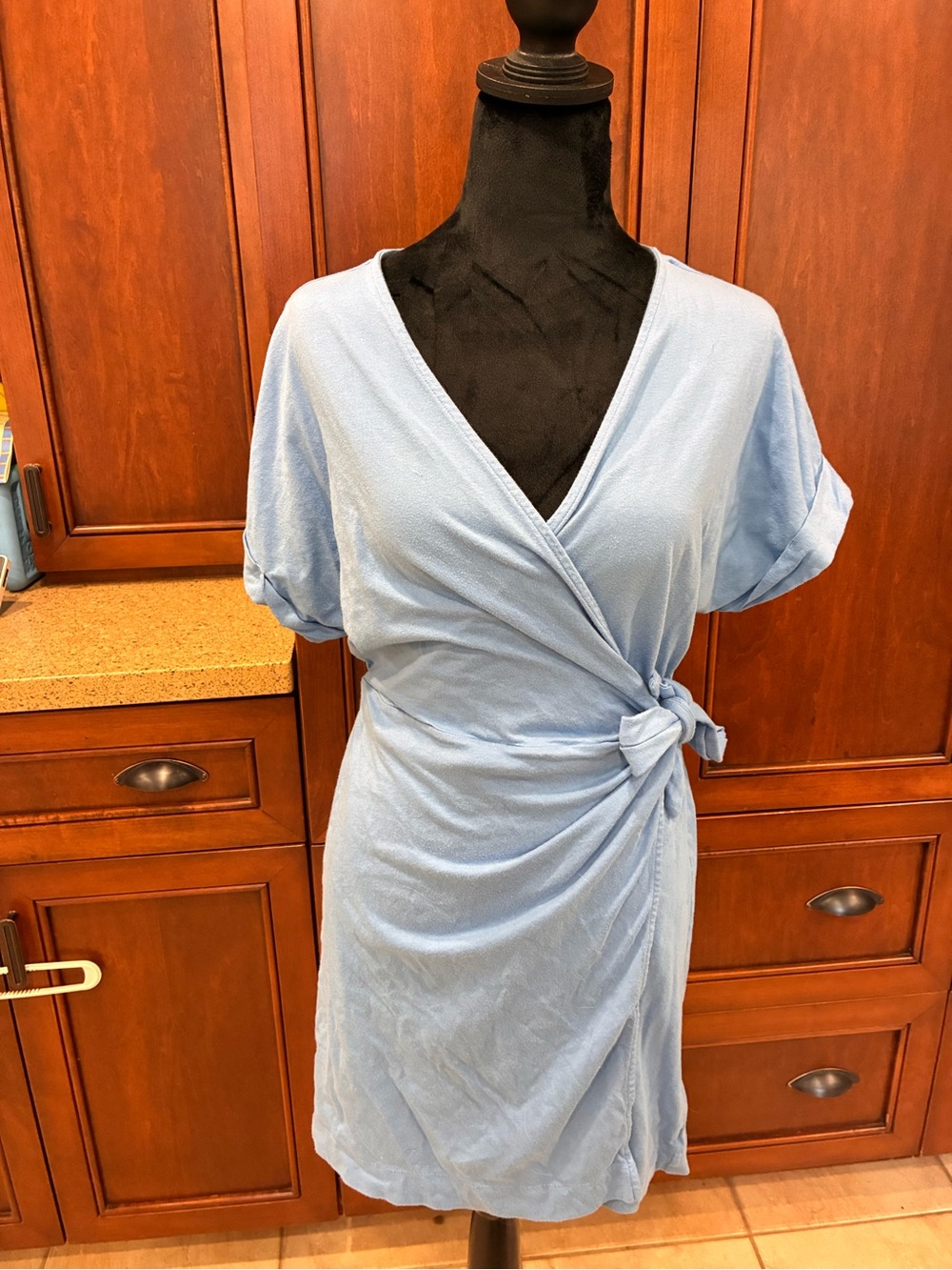 Joe Fresh Light Blue Wrap Mini Dress